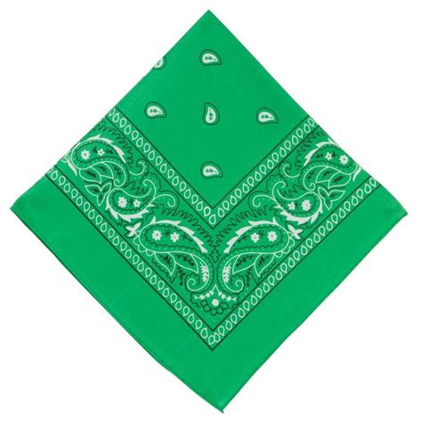Green Paisley Bandana 20in X 20in Party City