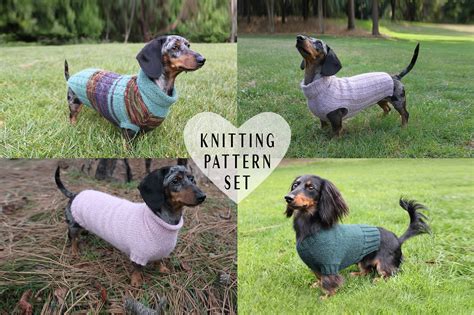 Knitting Pattern Bundle Dachshund Sweater Dog Sweater Pet Etsy