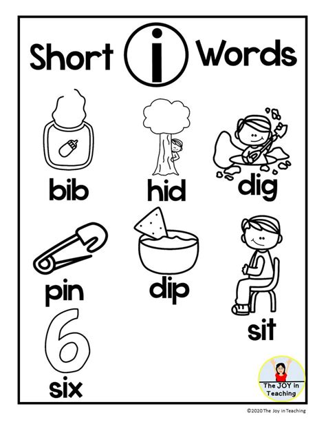 Free Kindergarten Short I Vowel Coloring Pages Short Vowels