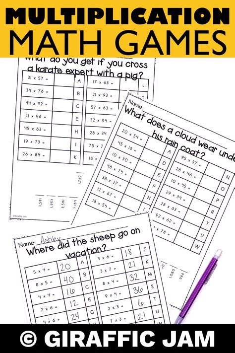 Multiplication Facts Games For 4th Graders