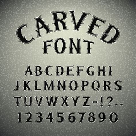 Font Carved In Stone In The Eps File Each Element Is Grouped