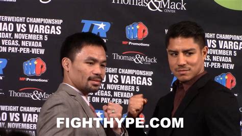 Manny Pacquiao And Jessie Vargas Come Face To Face Vargas Tower Over Pacquiao During Face Off