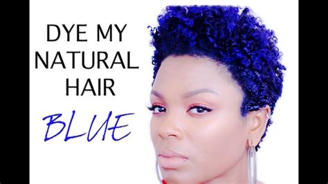 Natural Hair How I Dye Blue Hair Youtube