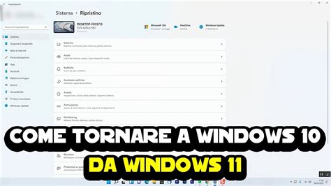 Come Tornare A Windows 10 Da Windows 11 Senza Perdere Dati YouTube
