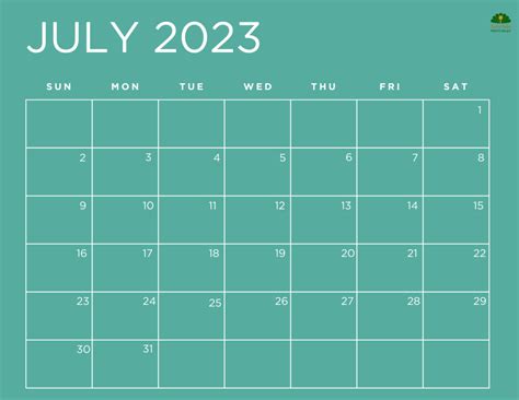 July 2023 Calendars Free Printable Calendars Lofty Palm