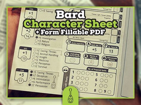 Highly Specialized Character Sheets For Your Dandd Game Not Only Specific To Your Class But Even