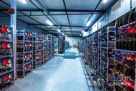 How to become a bitcoin farmer or miner? Bitcoin and crypto mining farm. Big data center. Photograph by Michal Bednarek