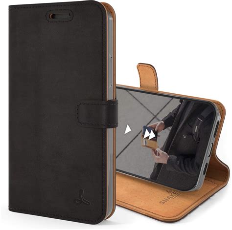 Snakehive Iphone 12 Vintage Wallet Genuine Leather Wallet Phone Case