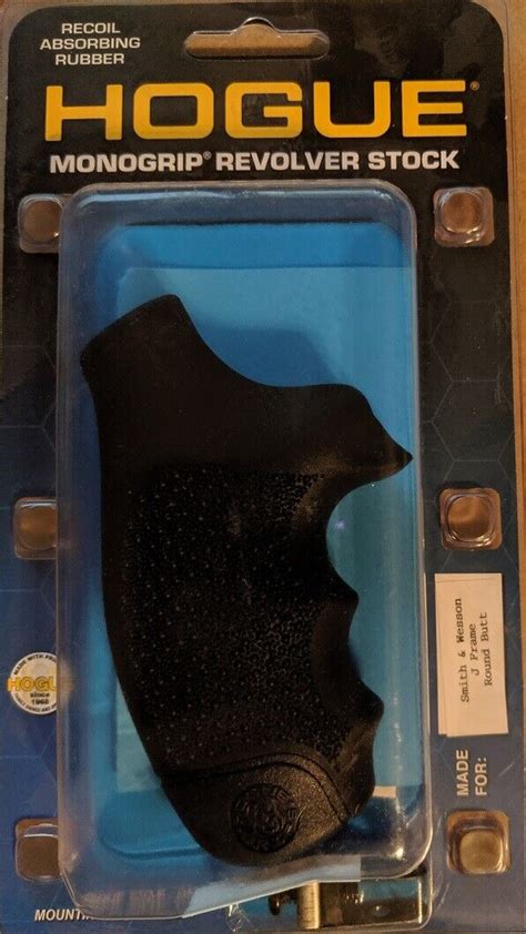 Hogue Sandw J Frame Round Butt Revolver Grip Rubber Monogrip Black 60000