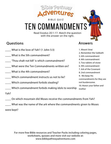 The ten commandments bible quiz game for kids and children. Free Bible Quiz: Ten Commandments | Bible quiz, Bible ...