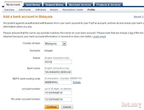 Prepaid, credit, charge, debit cards with networks : Lot.my Blog: How to Add Malaysian Bank in Your PayPal Account.