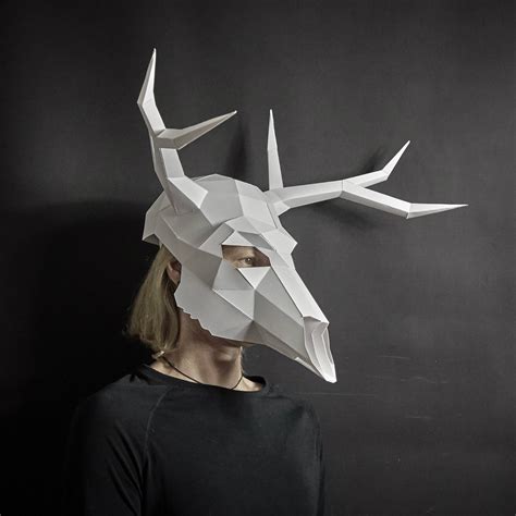 Patterns Tutorials Origami Low Poly Mask For A DIY Costume Printable