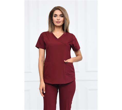 Nurse Scrubs Top Only Personalized Customizable Embroidered Womens