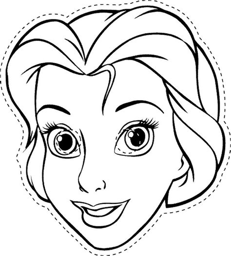Color them online or print them out to color later. Coloring Pages of Disney Character Mask | Coloring | Belle ...