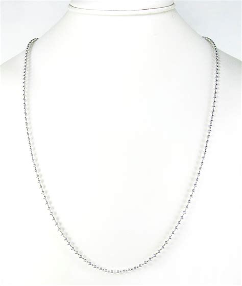 925 White Sterling Silver Ball Link Chain 36 Inch 3mm