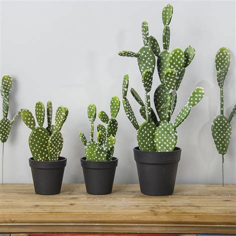 32cm40cm Cactus Artificial Succulents Fake Plastic Opuntia Faux Green