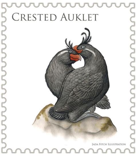 A Stamp With Two Birds Sitting On Top Of Its Back Legs And The Words