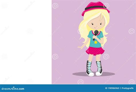 Girl Rock Band Blonde Singer 21 Stock Vector Illustration Of Cartoon