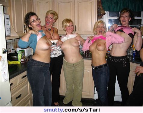 Amateur Group Topless Flashing Kitchen Chooseone Far Right