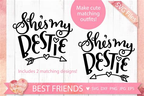 Best Friends SVG DXF PNG EPS JPG She's My Bestie SVG Files (318083