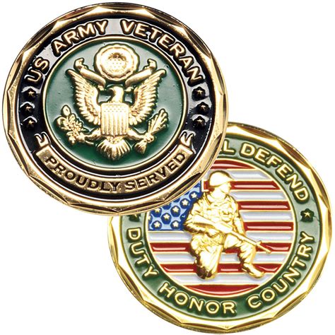 Army Veteran Proudly Served Coin