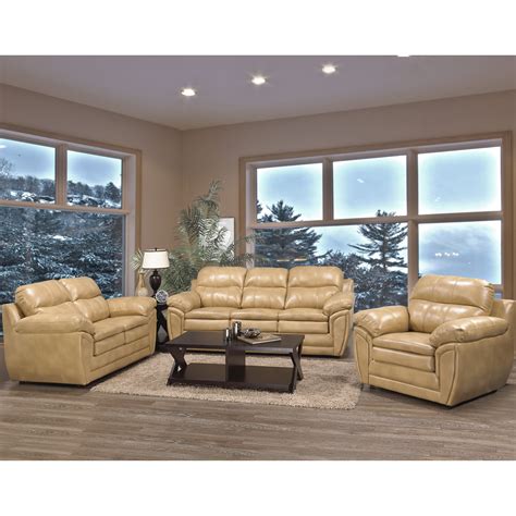 Ebern Designs Adelei 3 Piece Leather Living Room Set And Reviews Wayfair