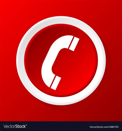 Call Icon On Red Royalty Free Vector Image Vectorstock