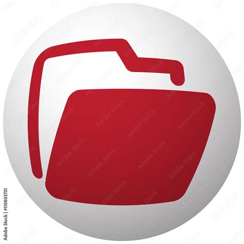 Red Folder Icon On White Ball Stock Vector Adobe Stock