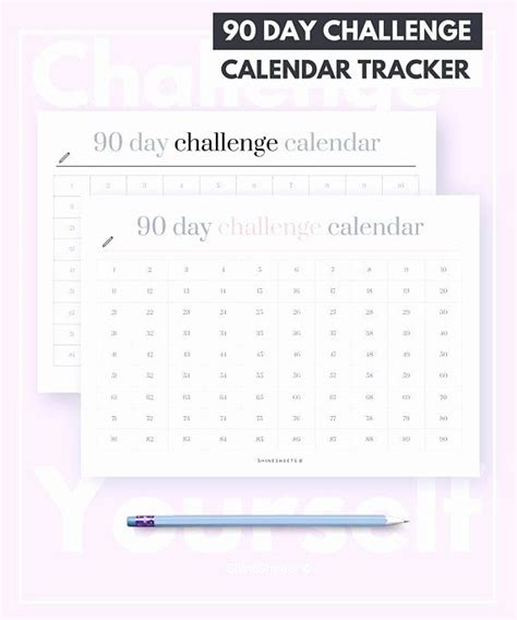 Printable Calendar 90 Days Calendar Printables 90 Day Challenge