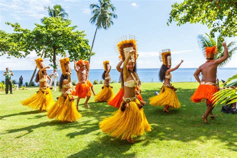 Polynesian Women Perform Traditional Dance In Tahiti Papeete French Polynesia Polynesian