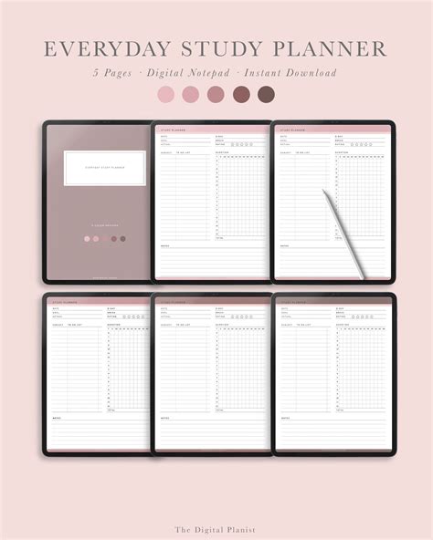 Digital Daily Study Planner For Goodnotes Instant Download Etsy