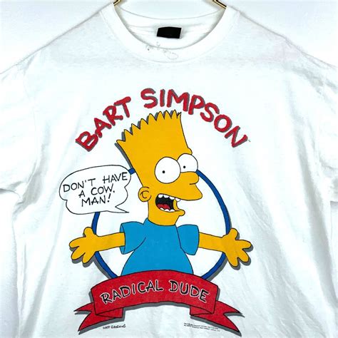 Vintage Vintage Bart Simpson Radical Dude Changes T Shirt Size Xl 1989
