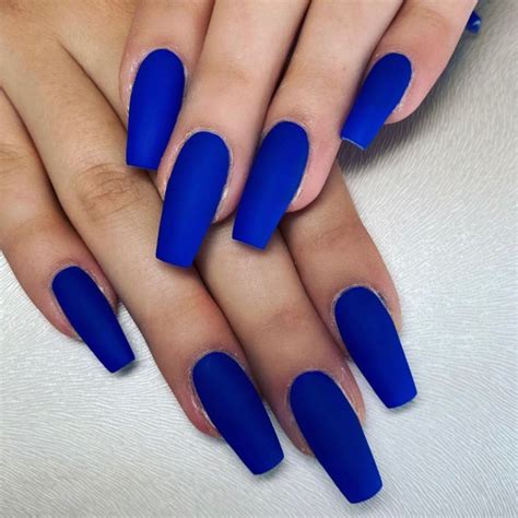 40 Gorgeous Royal Blue Nail Designs Matte Royal Blue Nails I Take You