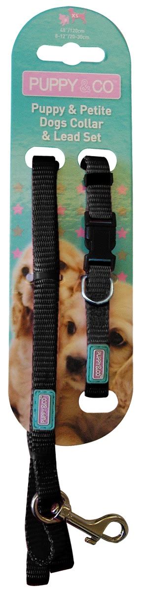 Puppy And Co Black Puppy Collar And Lead Set