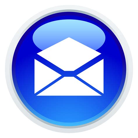 Round Blue Glossy Button E Mail Icon Free Image Download