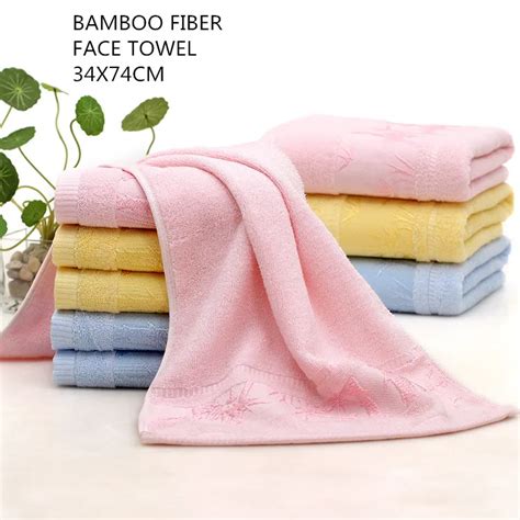 Cheap Towel 100 Bamboo Fiber Face Towel High Water Absorbent 34x74cm