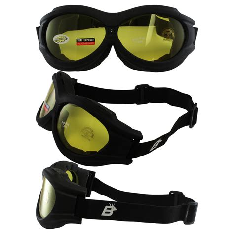 Flexible Anti Fog Motorcycle Goggles Fit Over Rx Prescription Glasses Yellow Len Ebay