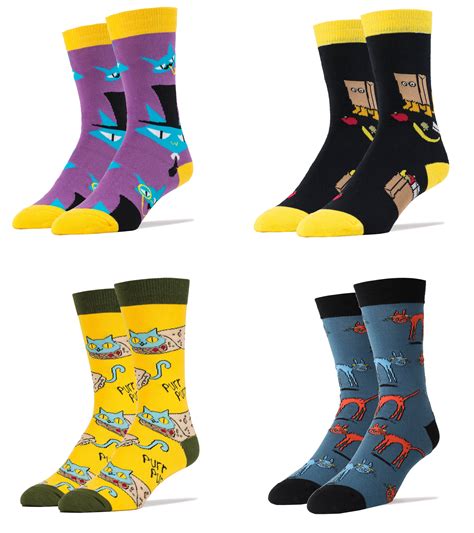 Jyinstyle Men S Novelty Crew Socks Jyinstyle Funny Crazy Silly Socks Fun Cool Colorful Dress