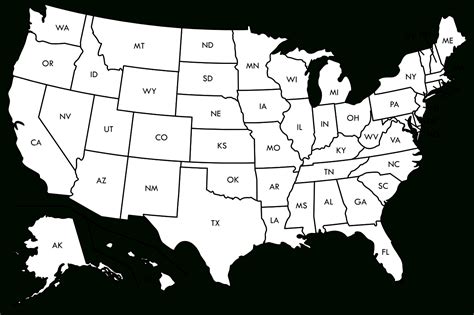 United States Printable Map Blank Within Blank
