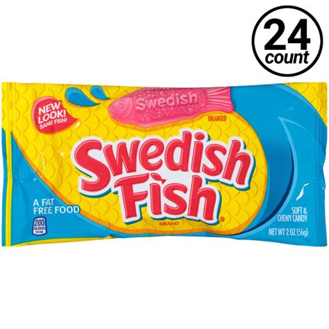 Cadbury Adams Swedish Fish Soft And Chewy Candy Red 20 Oz Bag 24