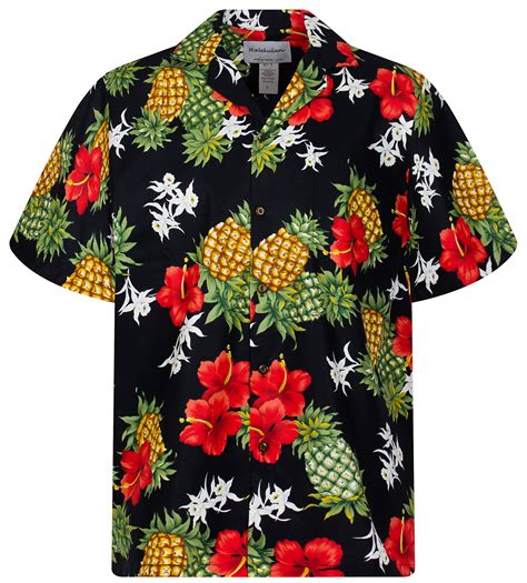 KYs Original Hawaiihemd Herren S XL Ananas Blumen Mehrere Farbvarianten Hawaiishirt