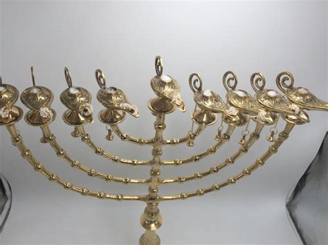 Buy Hanukkah Hamukkia Oil Menorah 22 Inch Height Aladdin Ladin 9 Online