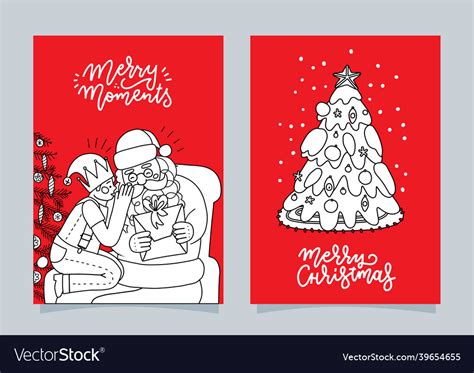 Set Of Hand Drawn Greeting Cards Great Print Vector Image