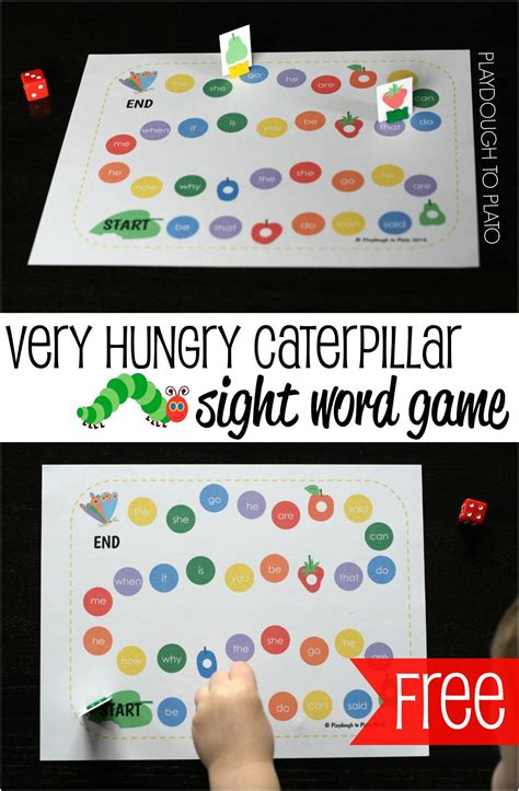 Free Very Hungry Caterpillar Sight Word Game Fun Spring Sight Word