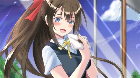 Long Black Hair Anime Girl With Ponytail Wearing Uniform Hd Anime Girl