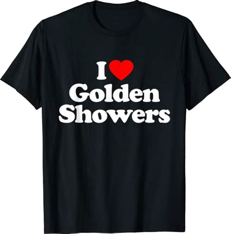 I Love Golden Showers Heart Souvenir Funny T Shirt Clothing