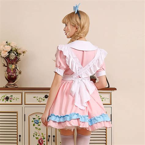 Halloween Kostüm Damen Maid Cosplay Kleid Anime Outfit Süß Schürze