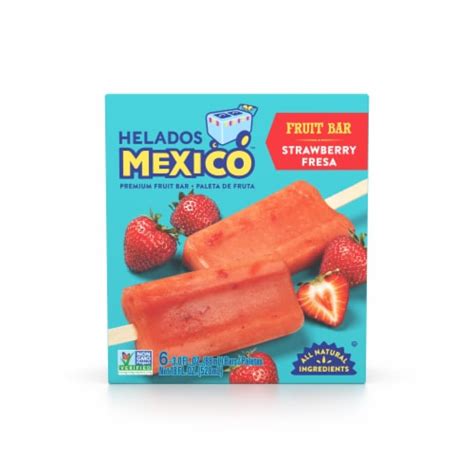 Helados Mexico Strawberry Fresa Paletas Fruit Bars 6 Ct Food 4 Less