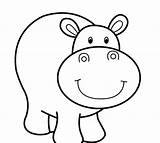 Hippo Cute Drawing Cartoon Coloring Printable Animals Sheets Getdrawings Clipartmag sketch template