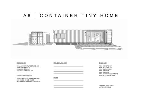 A8 Shipping Container Drawings Mesa Architecture Studio